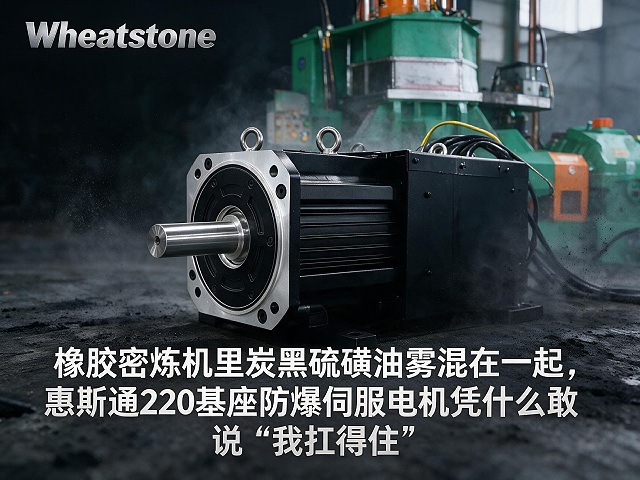 橡胶密炼机里炭黑硫磺油雾混在一起，惠斯通220基座防爆伺服电机凭什么敢说“我扛得住”
