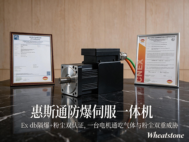 惠斯通防爆伺服一体机：Ex db隔爆+粉尘双认证，一台电机通吃气体与粉尘双重威胁